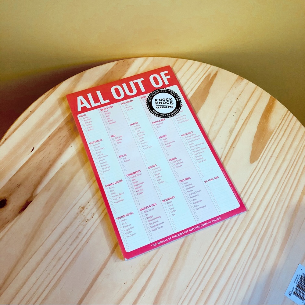 All Out Of Grocery List Pad with Magnet
